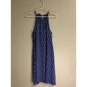 Women's J.McLaughlin Blue Anchor Patterned Dress Size‎ Small